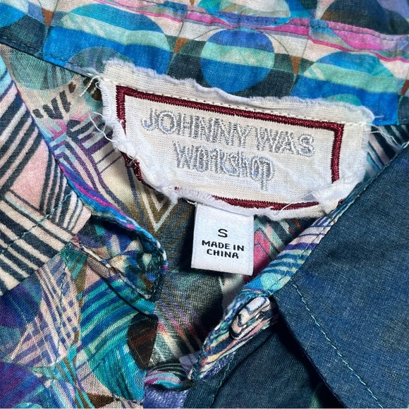 Johnny Was Button Down Boho Bell Sleeve Top - Picture 10 of 13